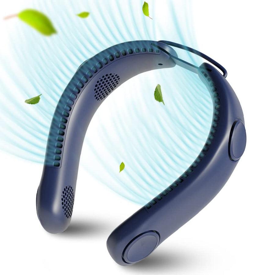 LIFEBEA Battery Operated Wearable Neck Fan - Headphone Design - Dark Blue-Vivify Co.