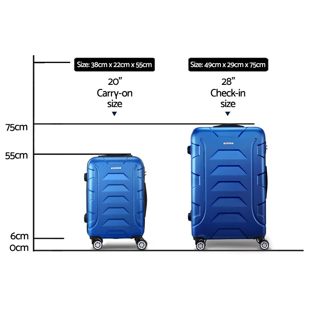 Wanderlite 2-Piece Hard Case Luggage Set - Blue