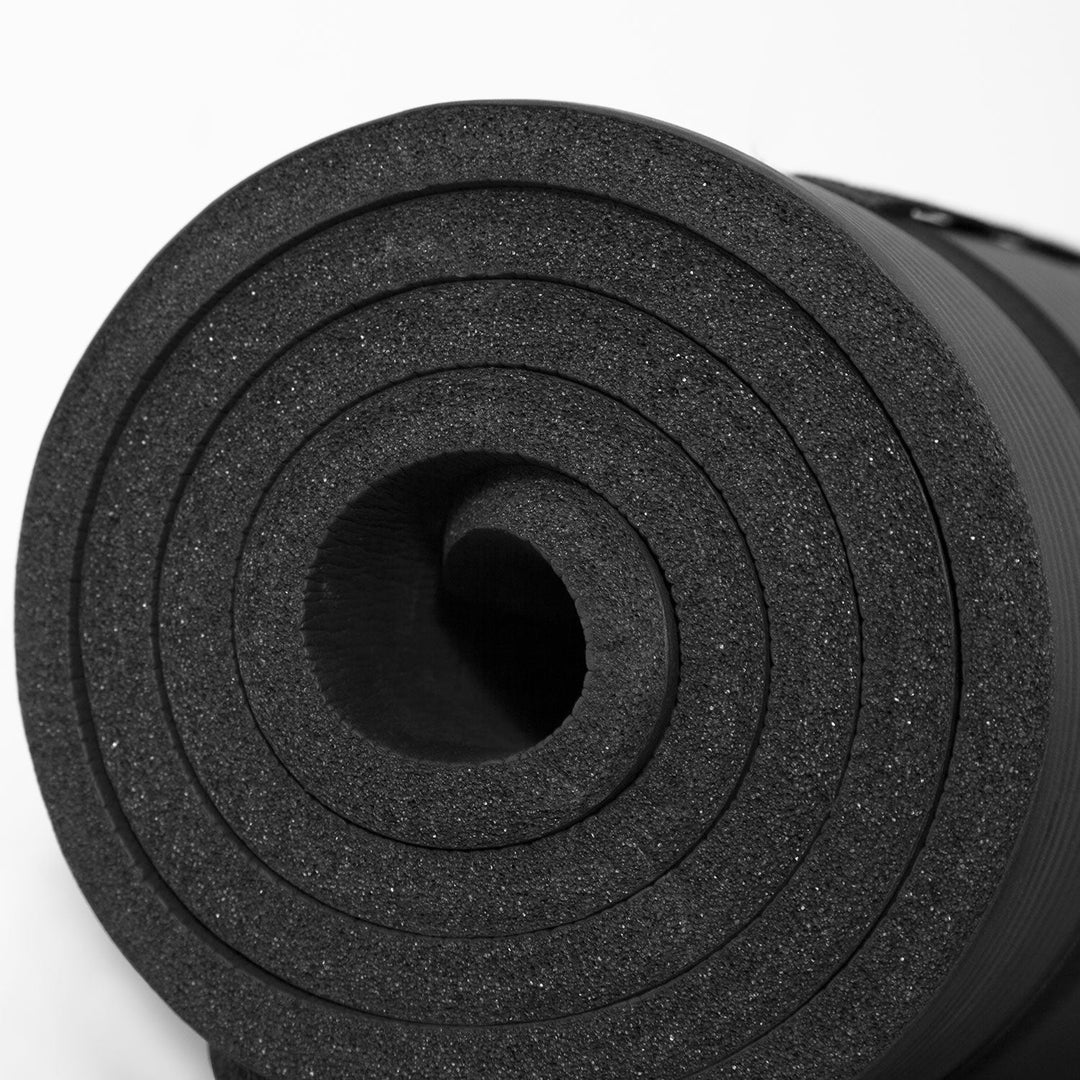 Lifespan 15mm Yoga Mat with Carry Straps - Black-Vivify Co.
