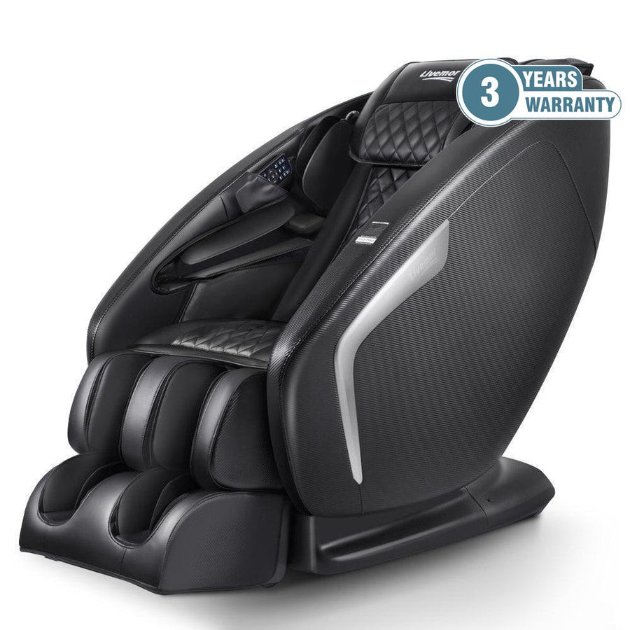 Livemor 3D Full Body Massage Chair with Heat & Bluetooth - Black-Vivify Co.