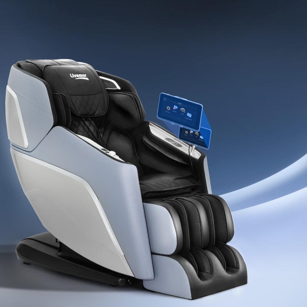 Livemor 4D Garin Full Body Massage Chair with Heat - Black/Blue-Vivify Co.
