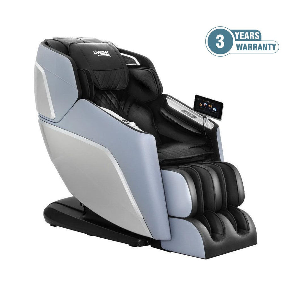 Livemor 4D Garin Full Body Massage Chair with Heat - Black/Blue-Vivify Co.