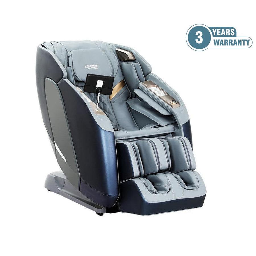Livemor 4D Melisa Full Body Massage Chair with Heat - Grey-Vivify Co.