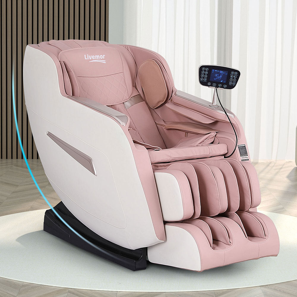 Livemor Amos Massage Chair Electric Recliner Home Massager - Pink-Vivify Co.