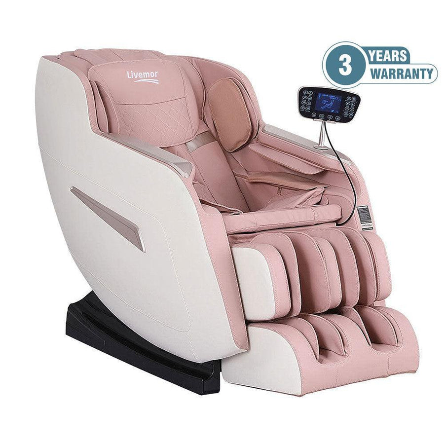 Livemor Amos Massage Chair Electric Recliner Home Massager - Pink-Vivify Co.