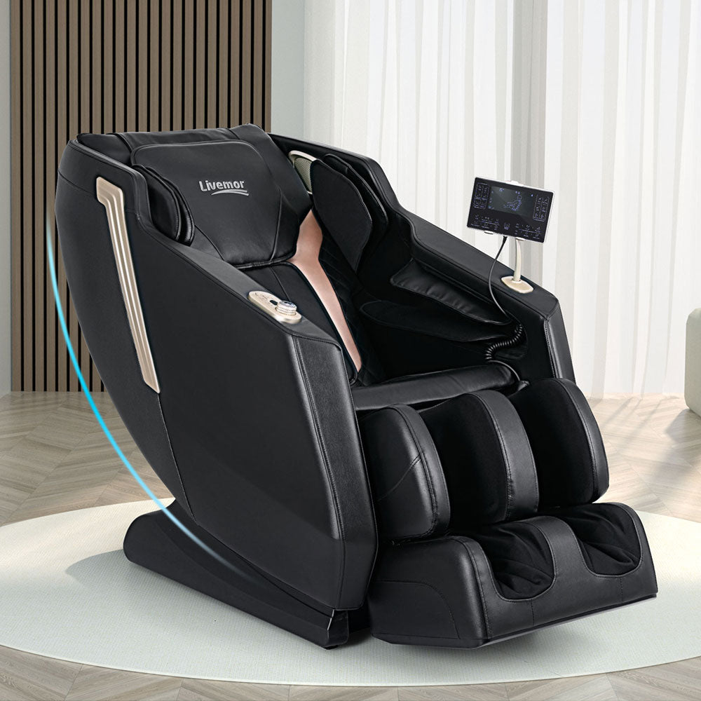Livemor Baird Massage Chair Electric Recliner Home Massager - Black-Vivify Co.