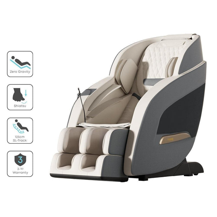 Livemor Decima Full Body Massage Chair with Heat - Grey-Vivify Co.