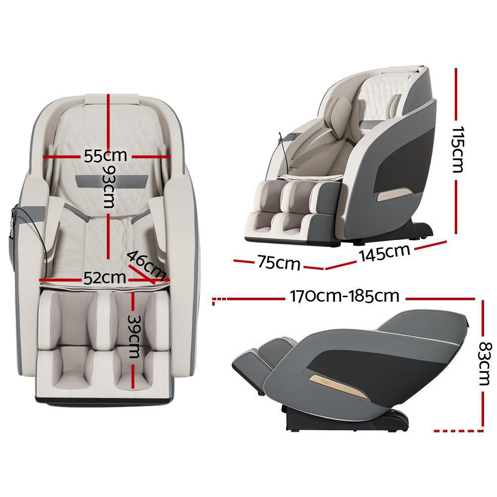 Livemor Decima Full Body Massage Chair with Heat - Grey-Vivify Co.