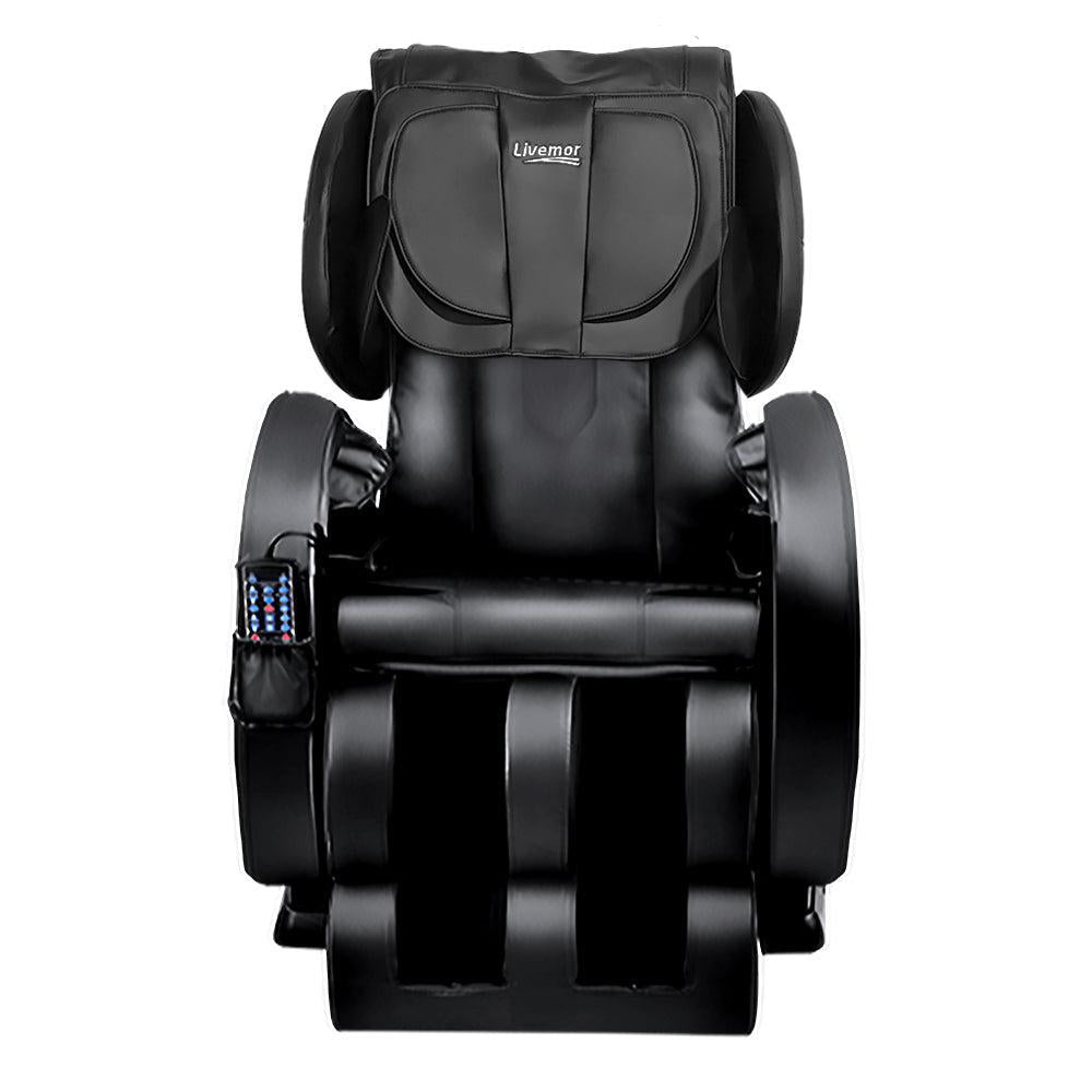 Livemor Delmue Full Body Massage Chair with Heat - Black-Vivify Co.