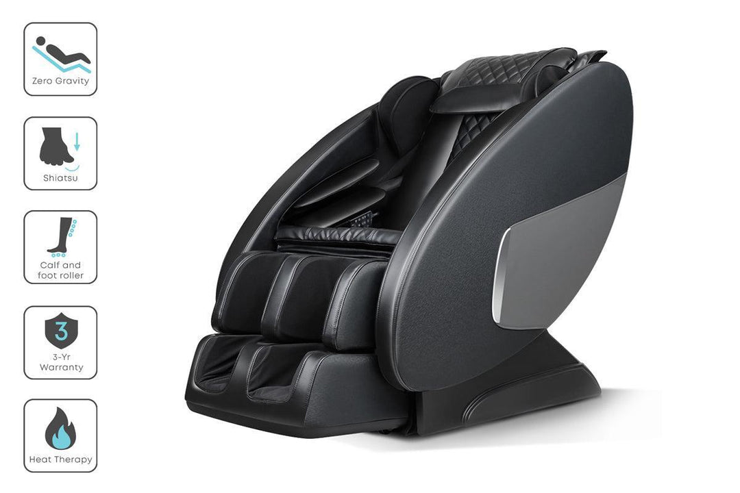 Livemor Ellmue Full Body Massage Chair with Heat - Charcoal/Black-Vivify Co.