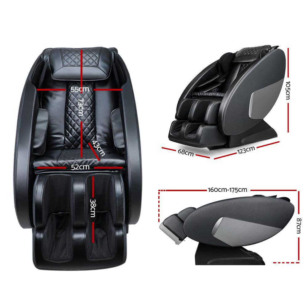 Livemor Ellmue Full Body Massage Chair with Heat - Charcoal/Black-Vivify Co.
