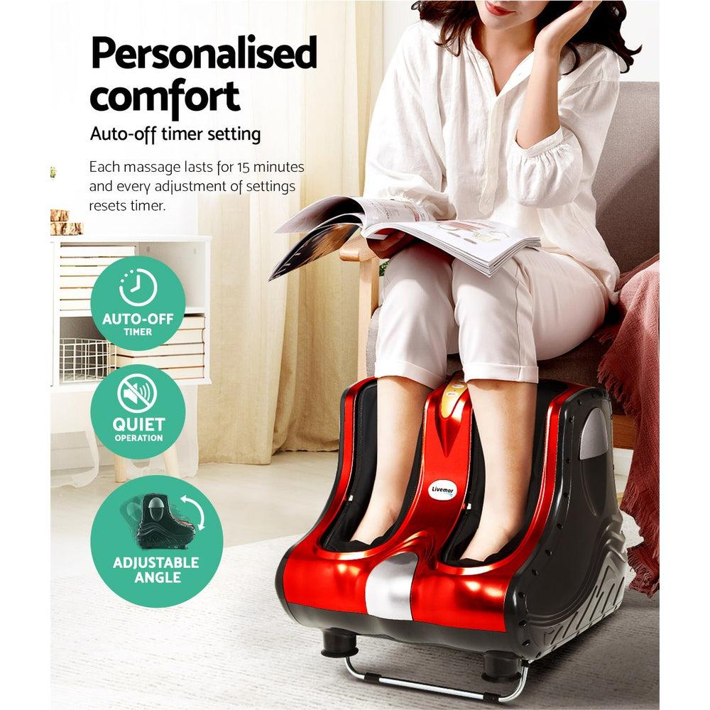 Livemor Foot & Calf Massager - Red-Vivify Co.