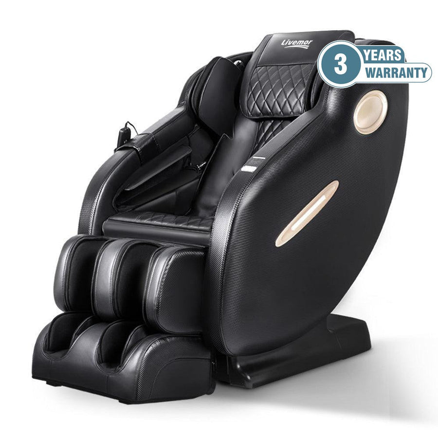 Livemor Ozeni Full Body Massage Chair with Heat & Bluetooth - Black-Vivify Co.