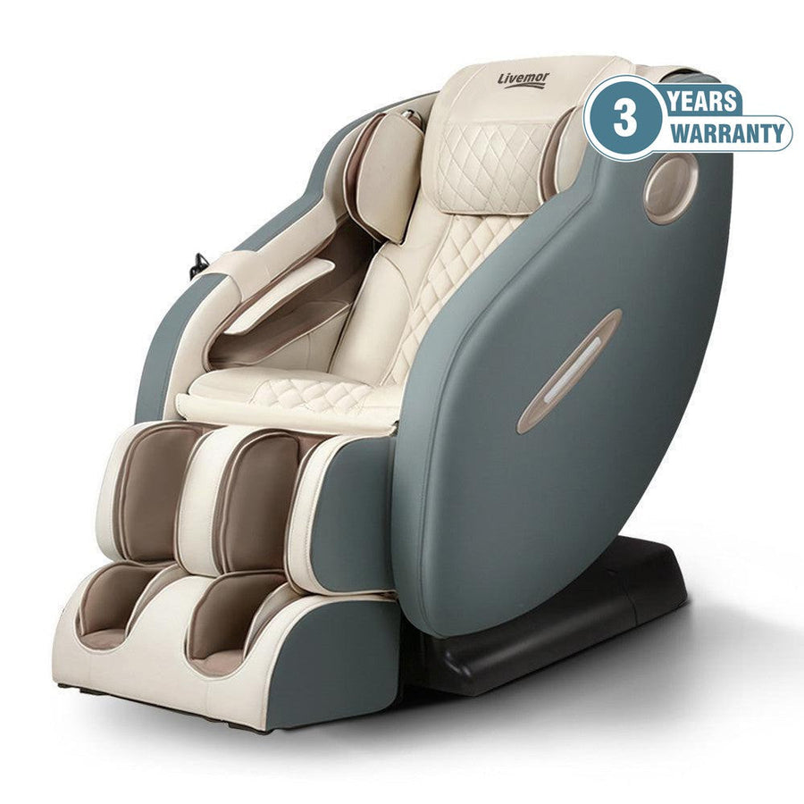 Livemor Ozeni Full Body Massage Chair with Heat & Bluetooth - Grey-Vivify Co.