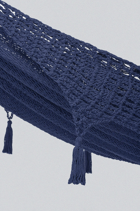 Mayan Legacy Hammock with Hand Crocheted Tassels - King Size - Blue-Vivify Co.