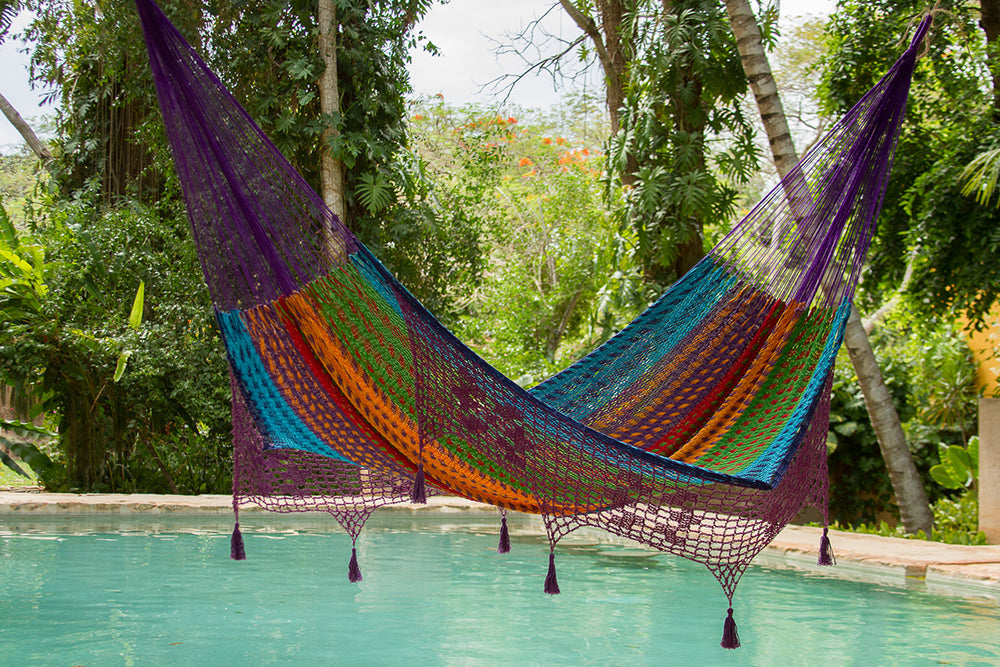 Mayan Legacy Hammock with Hand Crocheted Tassels - King Size - Colorina-Vivify Co.