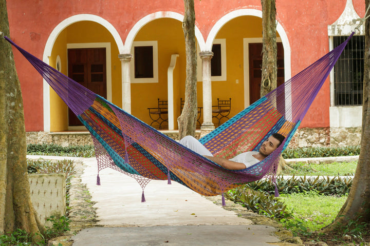 Mayan Legacy Hammock with Hand Crocheted Tassels - King Size - Colorina-Vivify Co.