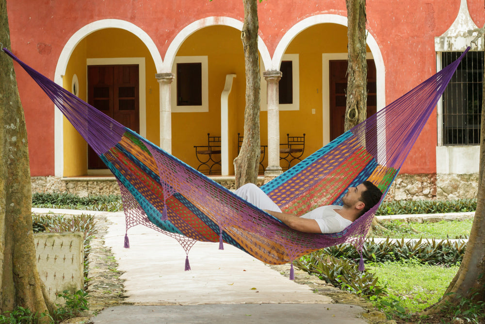 Mayan Legacy Hammock with Hand Crocheted Tassels - King Size - Colorina-Vivify Co.