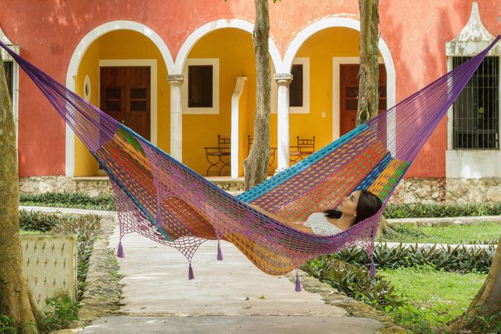 Mayan Legacy Hammock with Hand Crocheted Tassels - King Size - Colorina-Vivify Co.