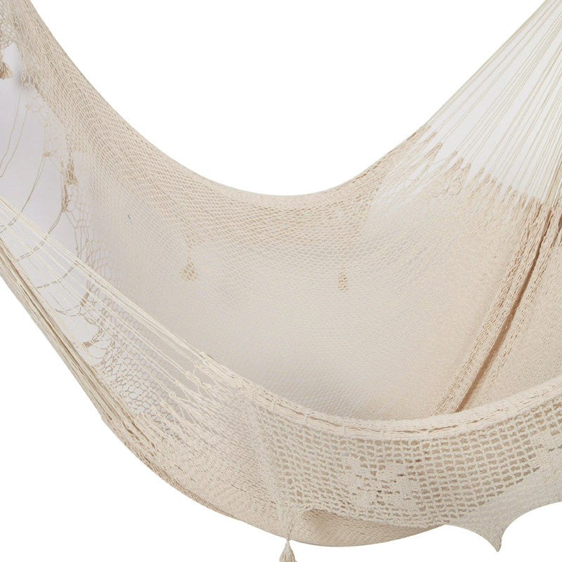 Mayan Legacy Hammock with Hand Crocheted Tassels - King Size - Marble-Vivify Co.