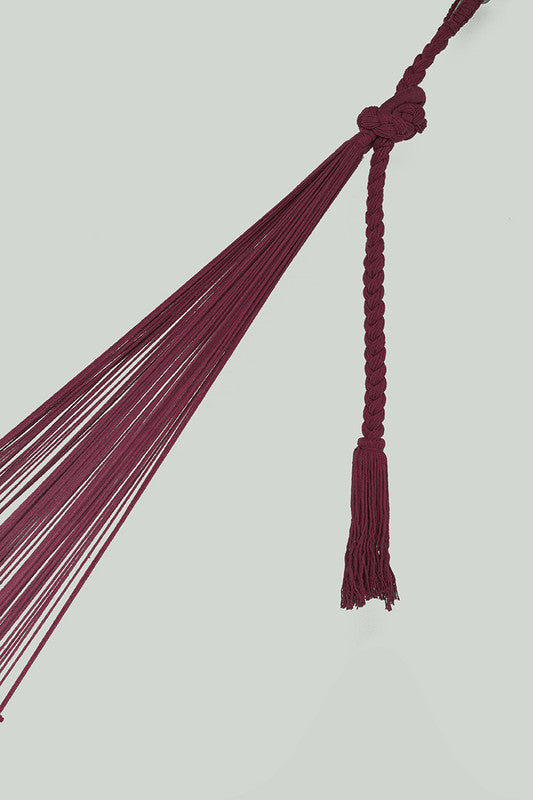 Mayan Legacy Hammock with Hand Crocheted Tassels - King Size - Maroon-Vivify Co.