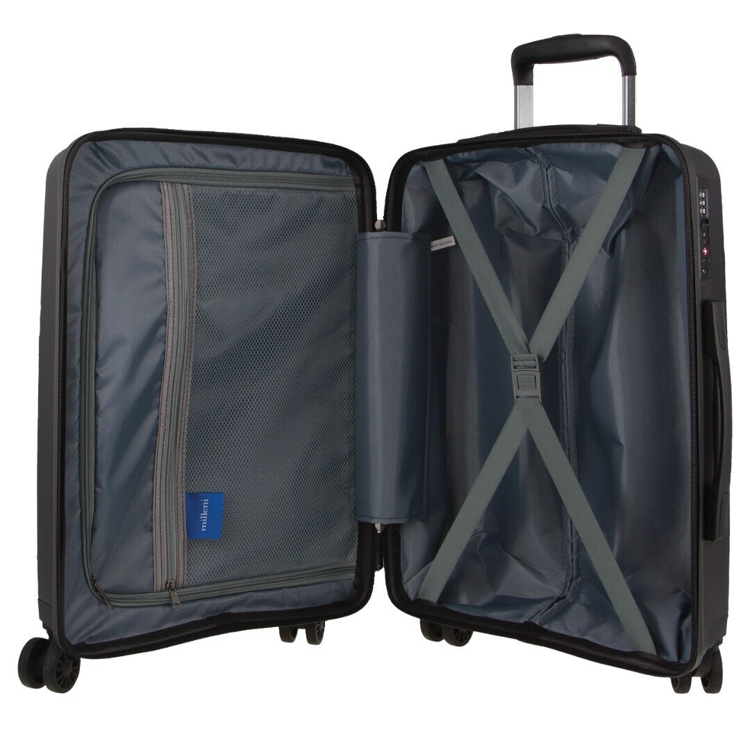 Milleni 3-Piece Hard Case Luggage Set - Black-Vivify Co.