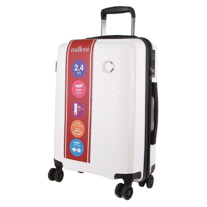 Milleni 3-Piece Hard Case Luggage Set - White-Vivify Co.