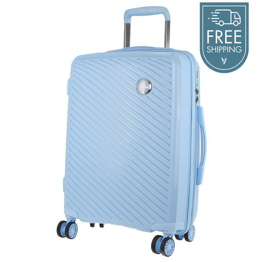 Milleni Hard Case Suitcase Luggage 54cm (39L) - Blue-Vivify Co.