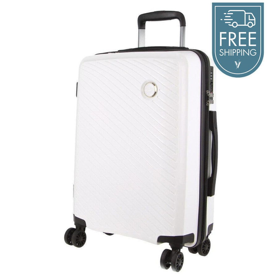 Milleni Hard Case Suitcase Luggage 54cm (39L) - White-Vivify Co.
