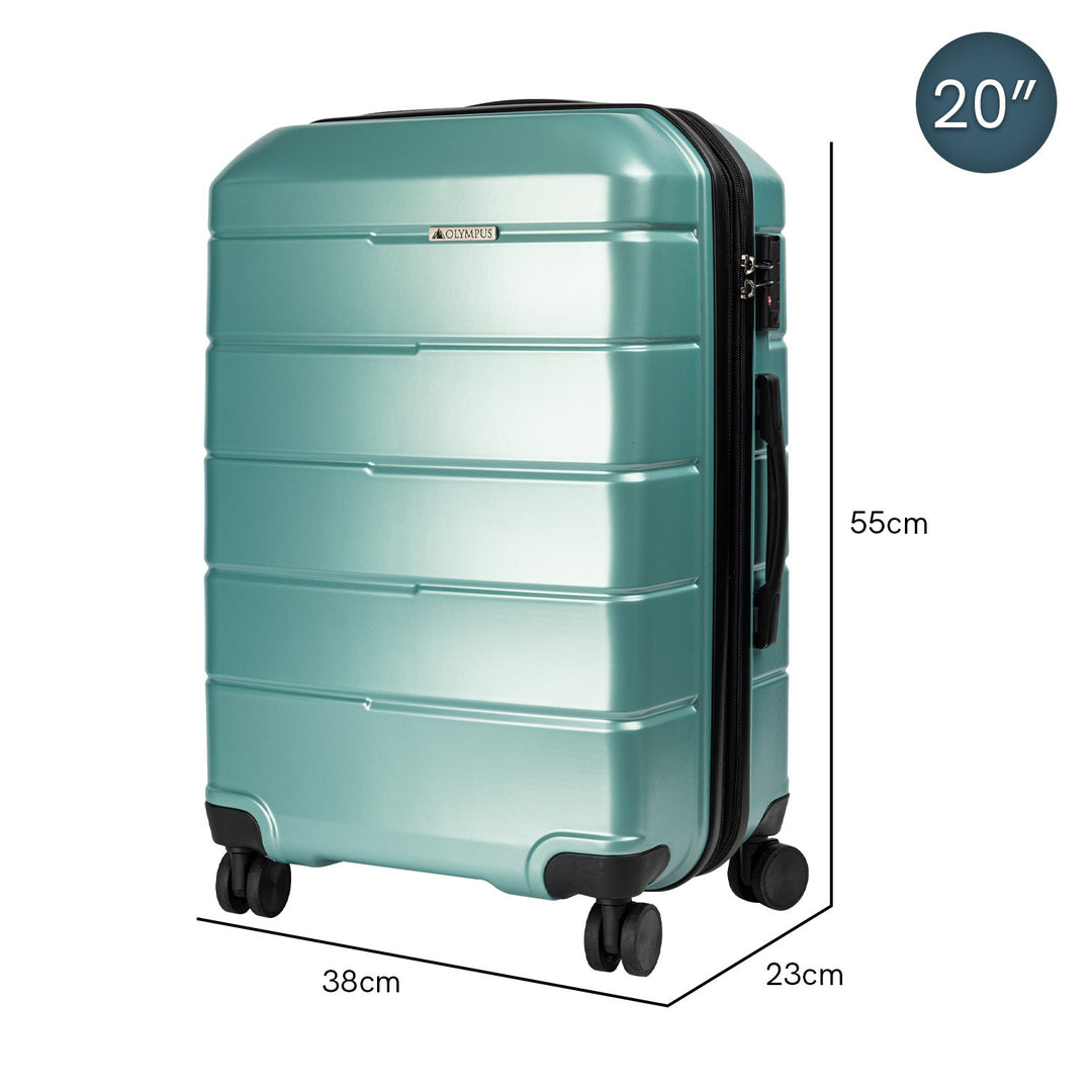 Olympus 3-Piece Artemis Luggage Set Hard Shell ABS+PC - Electric Teal-Vivify Co.