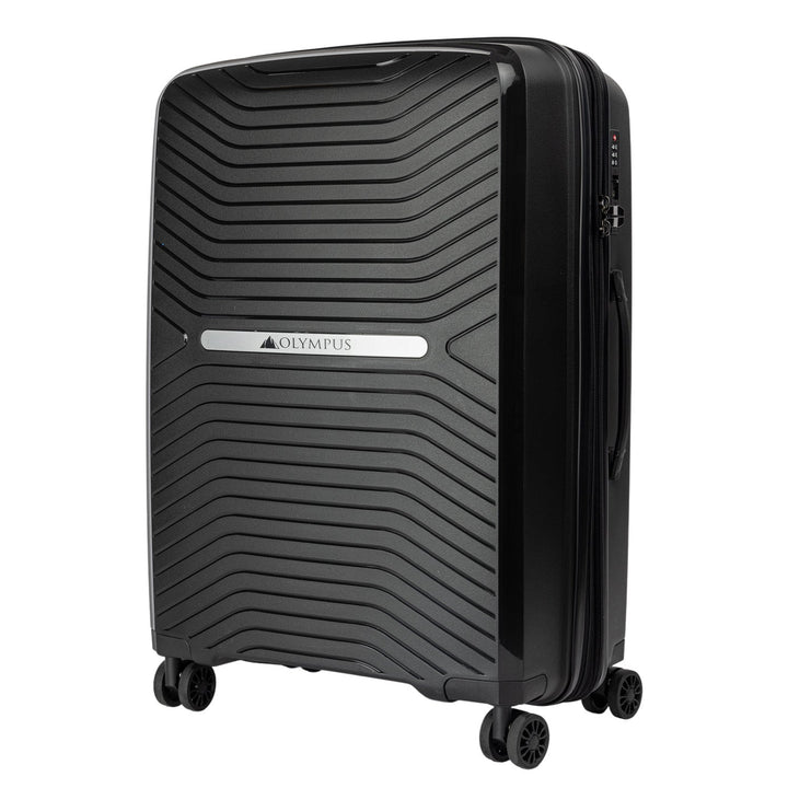 Olympus 3-Piece Astra Luggage Set Hard Shell Suitcase - Obsidian Black-Vivify Co.