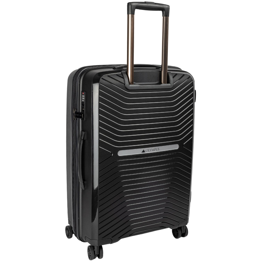 Olympus 3-Piece Astra Luggage Set Hard Shell Suitcase - Obsidian Black-Vivify Co.