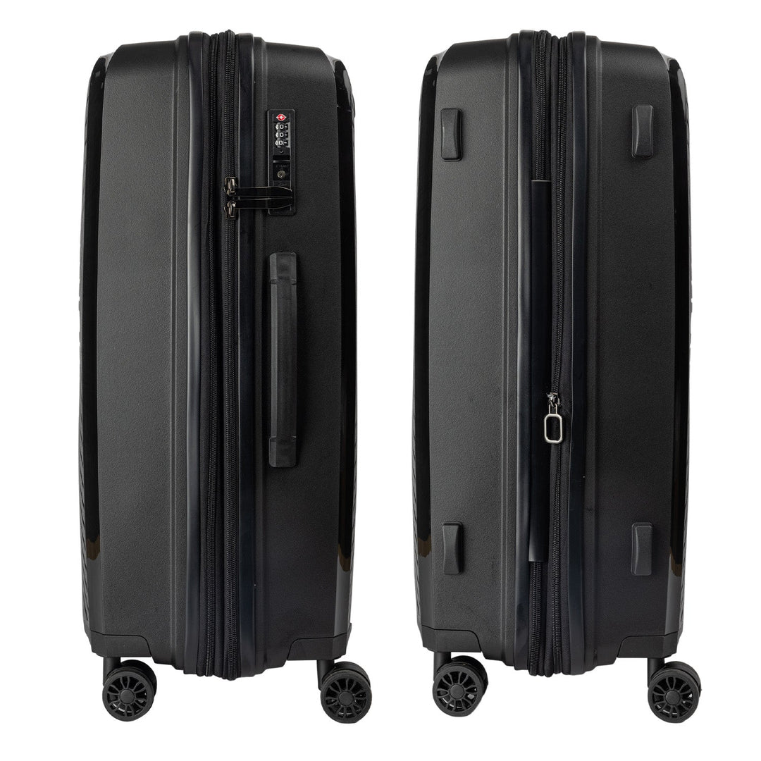 Olympus 3-Piece Astra Luggage Set Hard Shell Suitcase - Obsidian Black-Vivify Co.