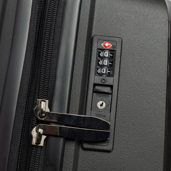 Olympus 3-Piece Astra Luggage Set Hard Shell Suitcase - Obsidian Black-Vivify Co.