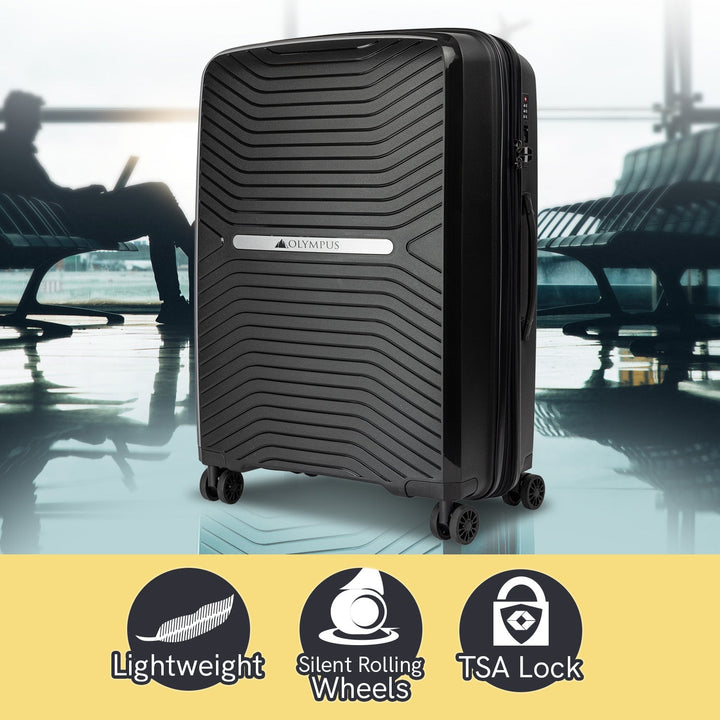 Olympus Astra 20in Hard Shell Suitcase - Obsidian Black-Vivify Co.