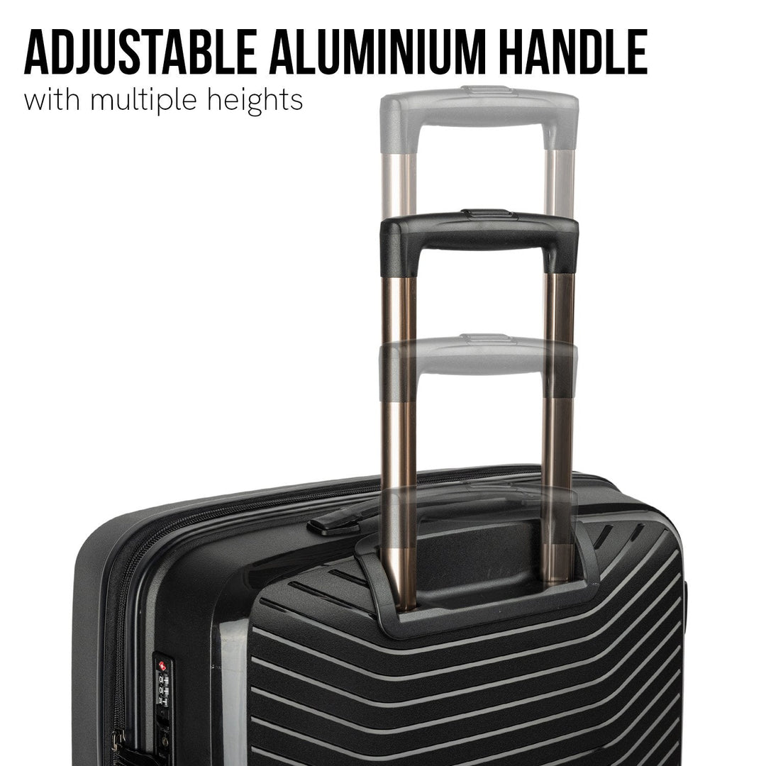 Olympus Astra 24in Lightweight Hard Shell Suitcase - Obsidian Black-Vivify Co.