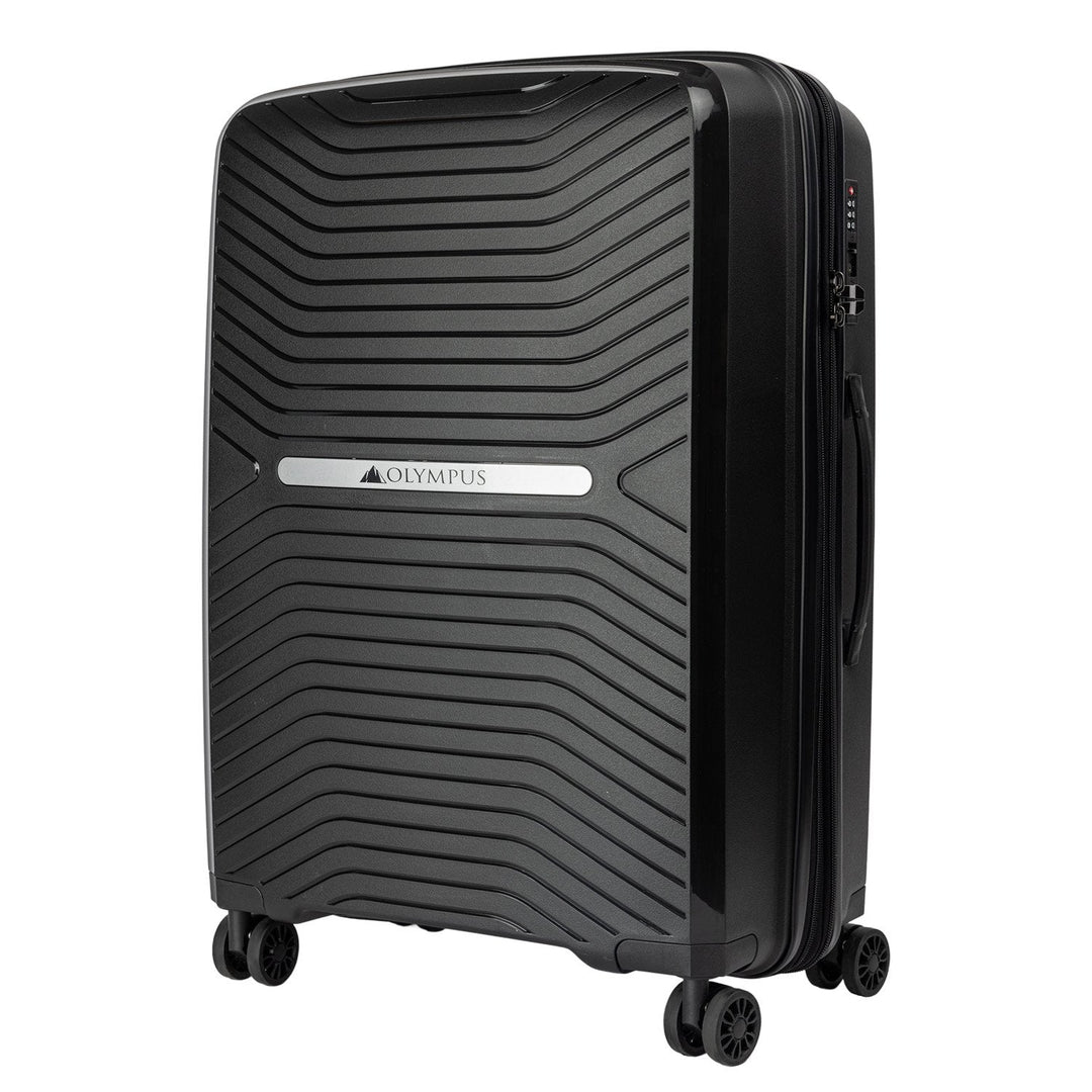 Olympus Astra 24in Lightweight Hard Shell Suitcase - Obsidian Black-Vivify Co.