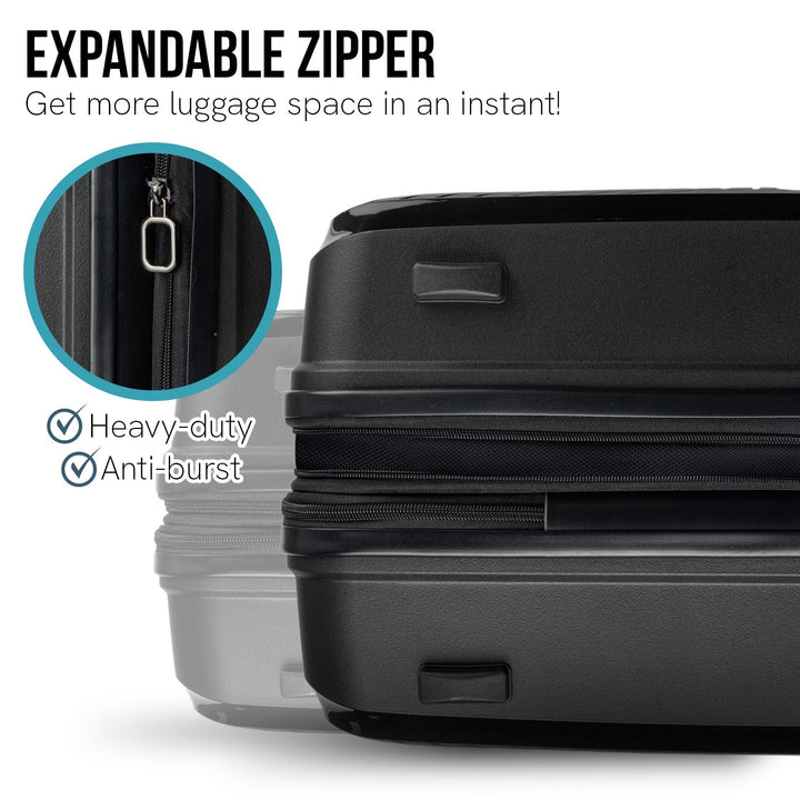 Olympus Astra 29in Lightweight Hard Shell Suitcase - Obsidian Black-Vivify Co.