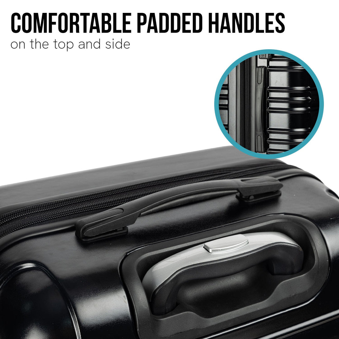 Olympus Noctis 3-Piece Luggage Set Hard Shell ABS+PC - Stygian Black-Vivify Co.