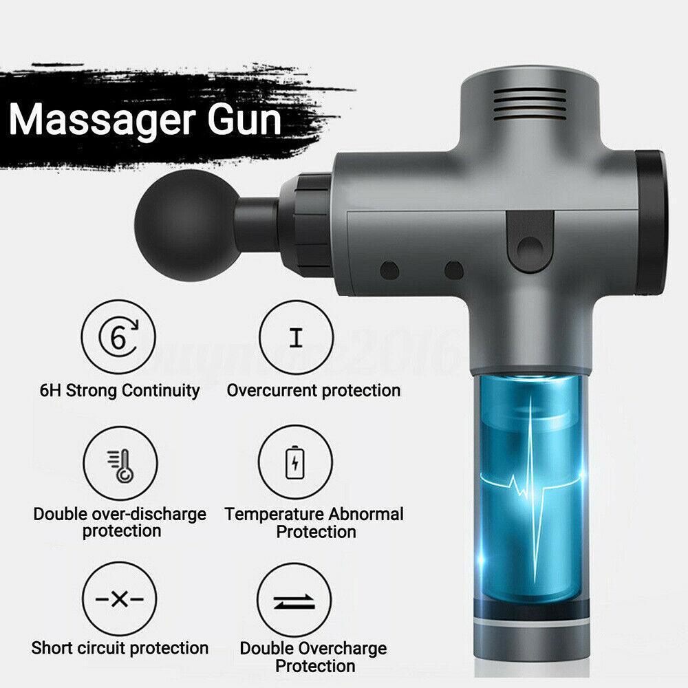 POWERFUL 6 Head Massage Gun - Black-Vivify Co.