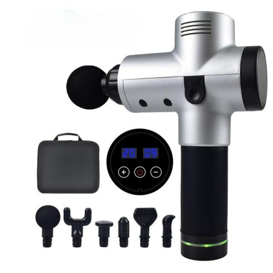 POWERFUL 6 Head Massage Gun - Silver-Vivify Co.