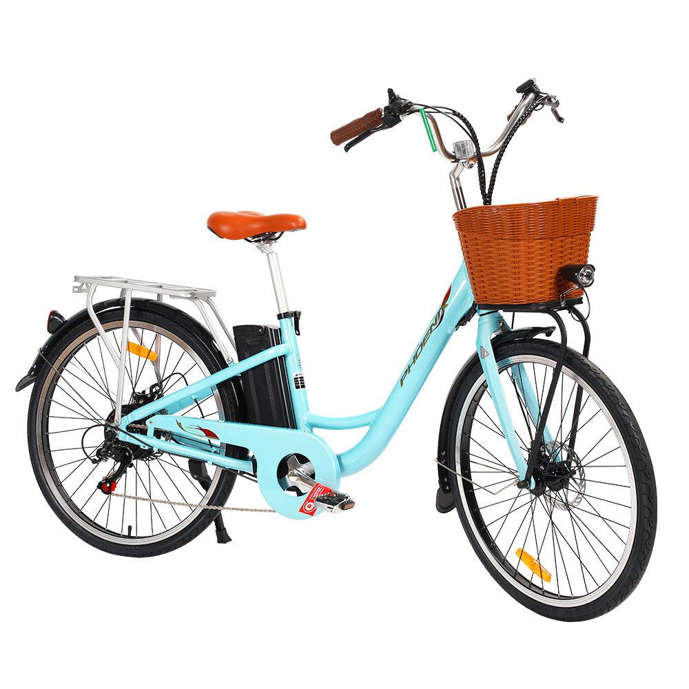 Phoenix 26" Vintage eBike with Removable Battery - Blue-Vivify Co.