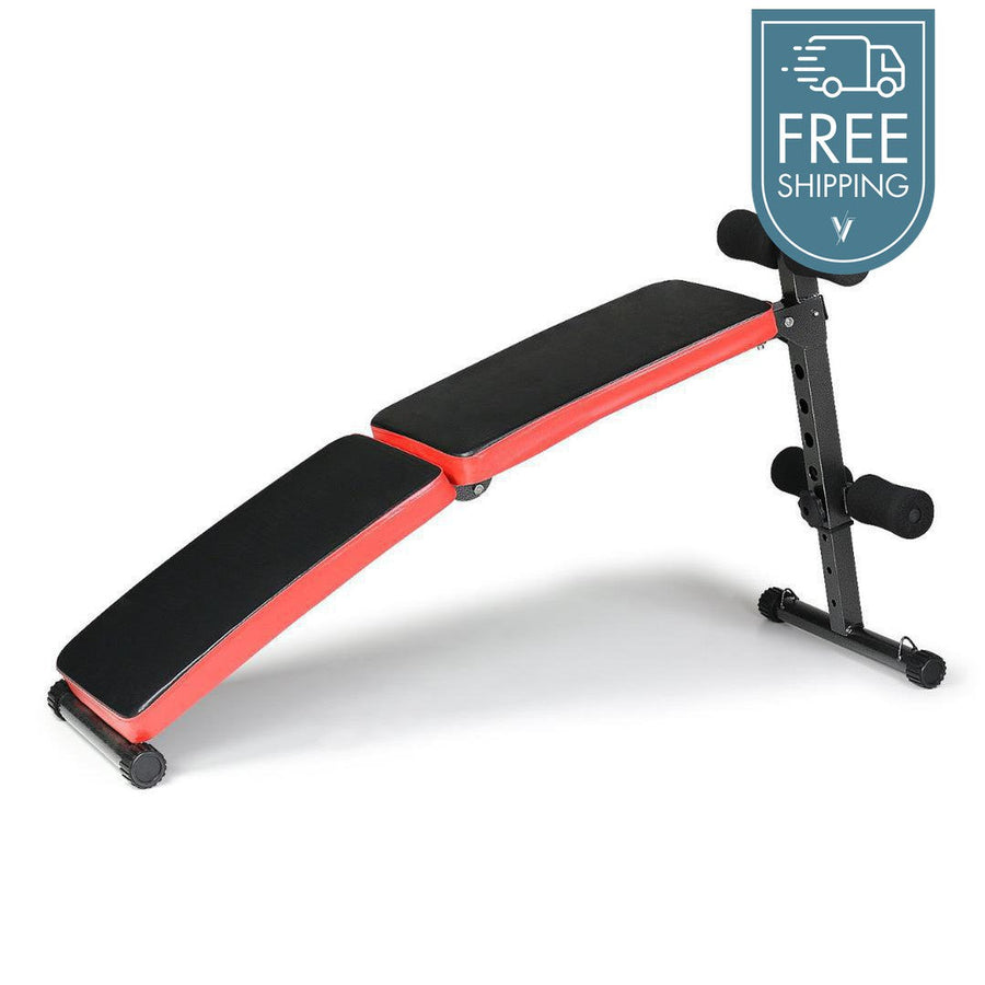 Powertrain Adjustable Incline Sit Up Bench with Resistance Bands-Vivify Co.