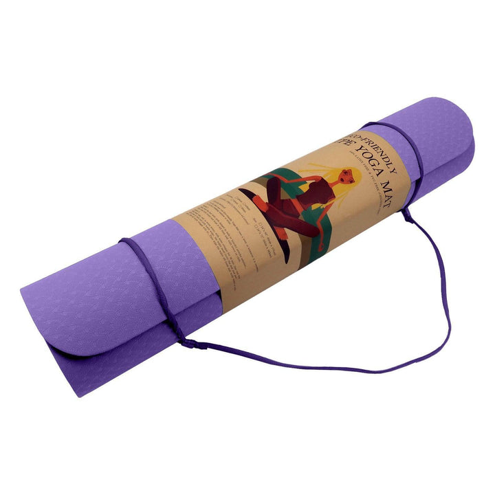 Powertrain Dual Layer 6mm Yoga Mat with Carry Strap - Dark Lavender-Vivify Co.