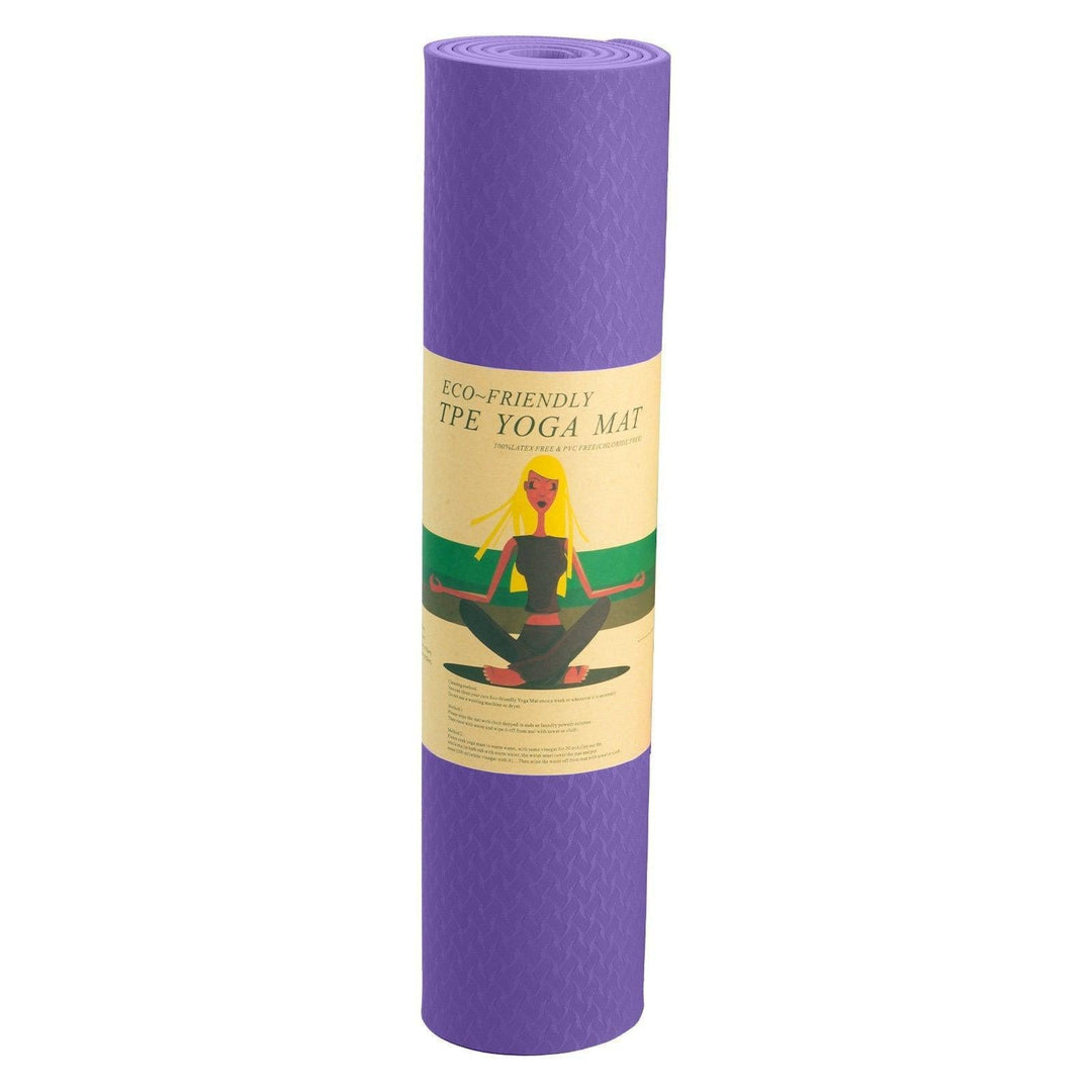 Powertrain Dual Layer 6mm Yoga Mat with Carry Strap - Dark Lavender-Vivify Co.