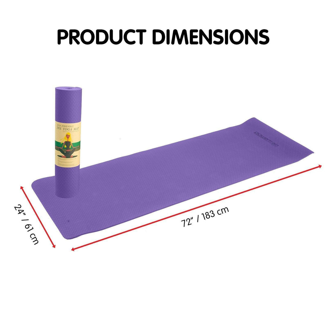 Powertrain Dual Layer 6mm Yoga Mat with Carry Strap - Dark Lavender-Vivify Co.