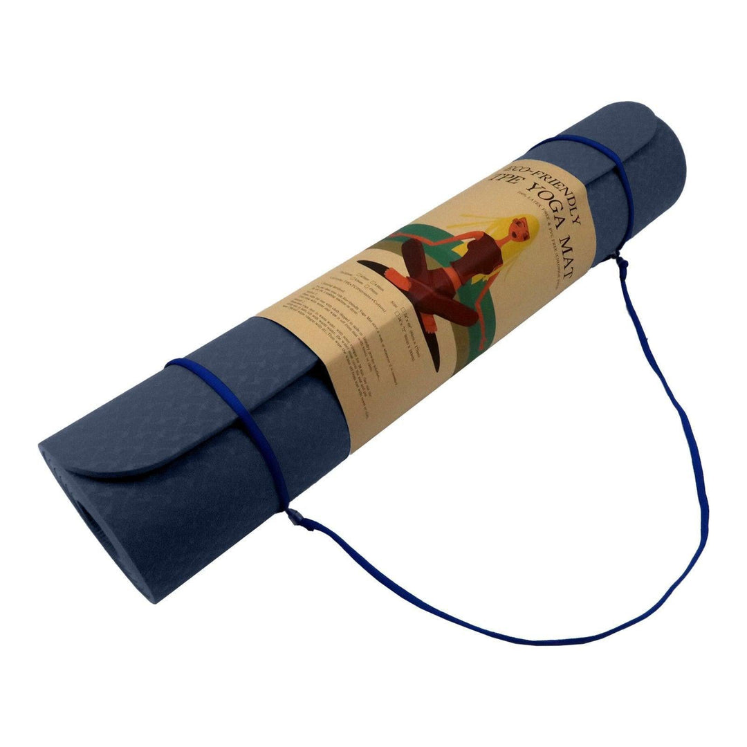 Powertrain Dual Layer 6mm Yoga Mat with Carry Strap - Navy-Vivify Co.