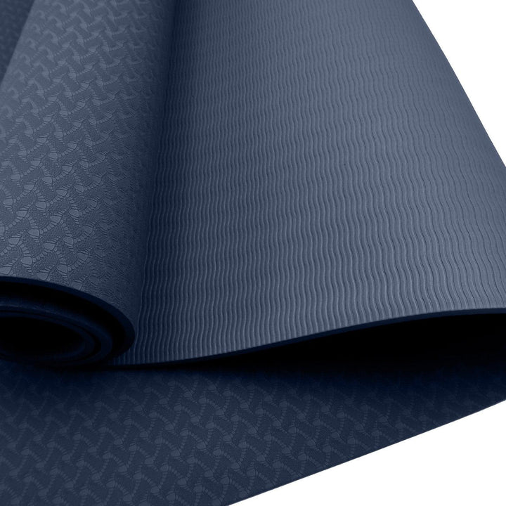 Powertrain Dual Layer 6mm Yoga Mat with Carry Strap - Navy-Vivify Co.