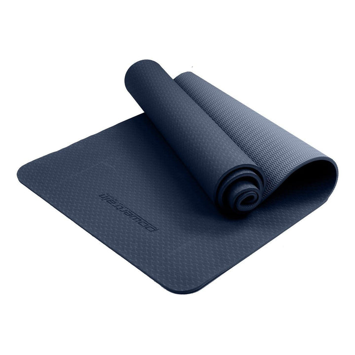 Powertrain Dual Layer 6mm Yoga Mat with Carry Strap - Navy-Vivify Co.