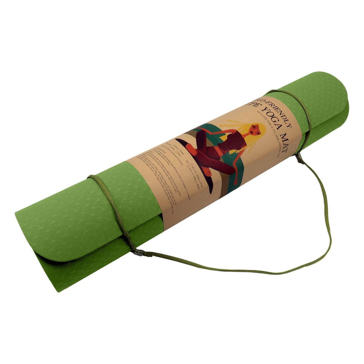 Powertrain Dual Layer 6mm Yoga Mat with Carry Strap - Olive-Vivify Co.